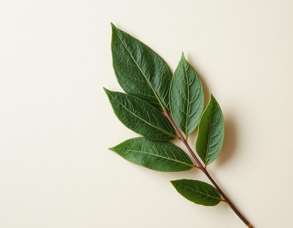 A handwritten letter on cream paper with a pressed sage leaf